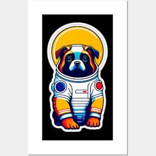 Space Paws: Canine Adventurer in a Cosmic Suit Posters and Art